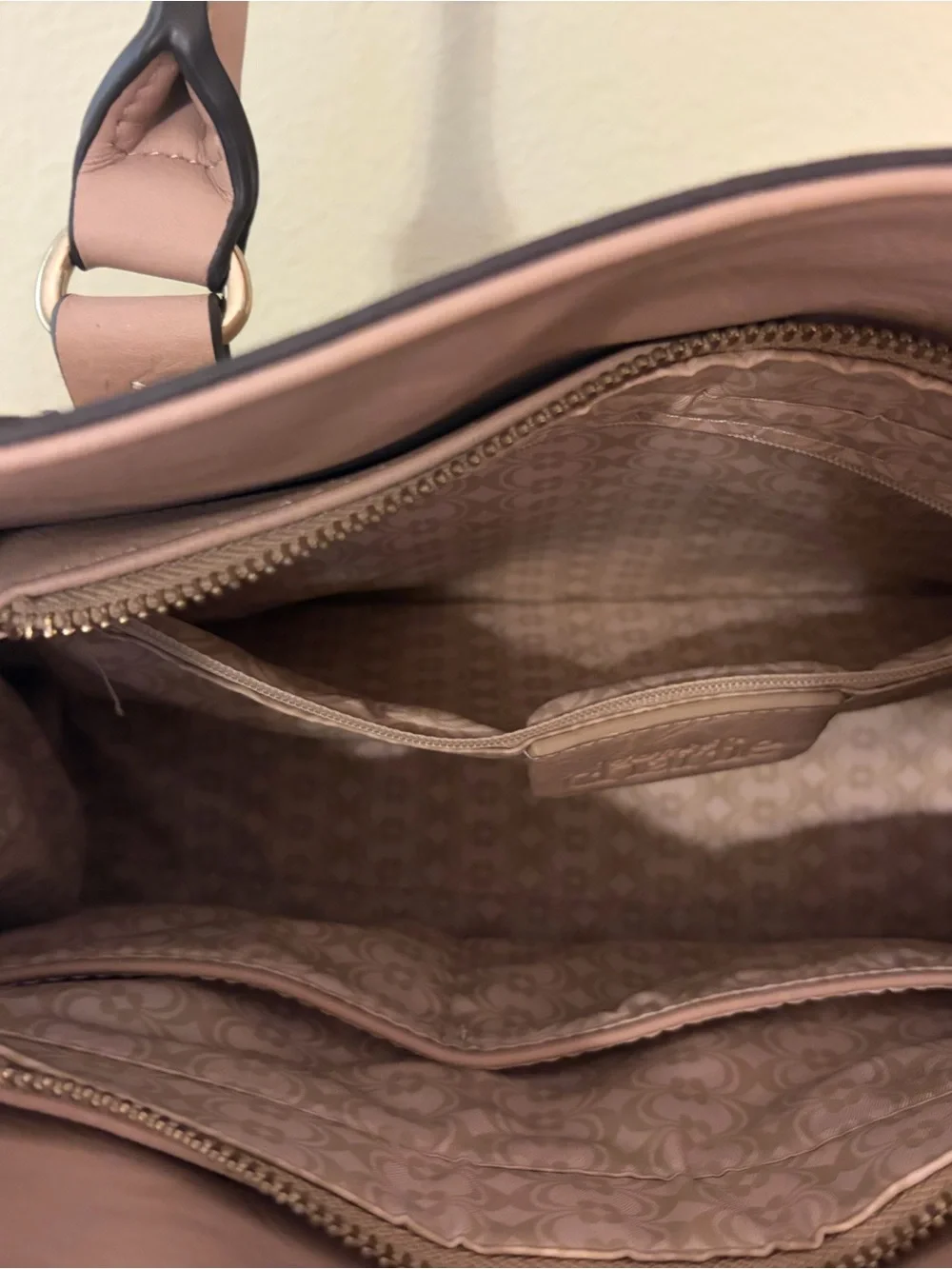 Charming Charlie Blush Satchel with Gold-Tone Lock